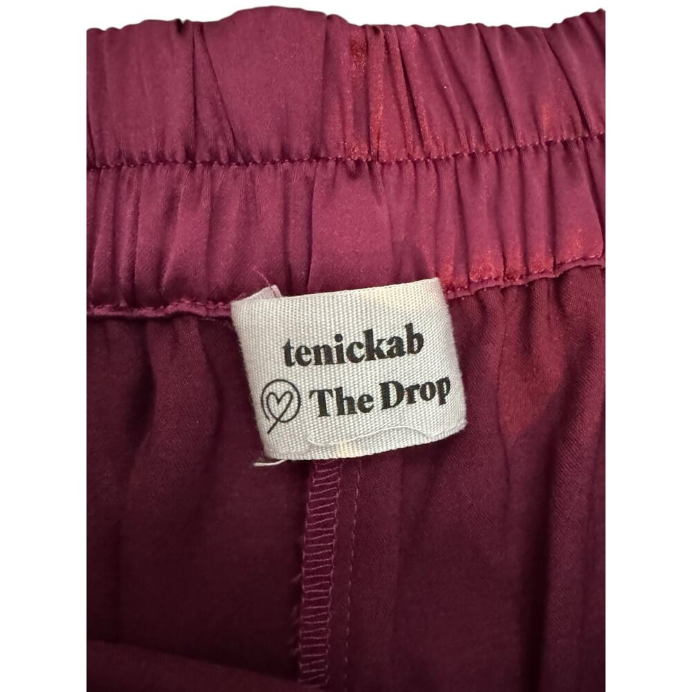 Tenickab The Drop Wide Leg Satin Pants Magenta Pink Medium High Waist Palazzo - Picture 7 of 9